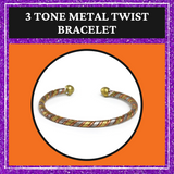 3 Tone Metal Twist Bracelet