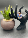 Sodalite Copper Wire Wrapped Adjustable Ring
