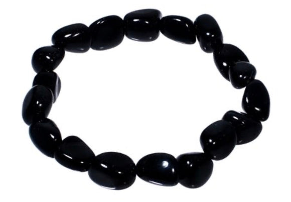 Amazon.com: Natural Black Obsidian Crystal Bracelet - Chakra Healing  Selenite Agate for Energy Balancing : Handmade Products